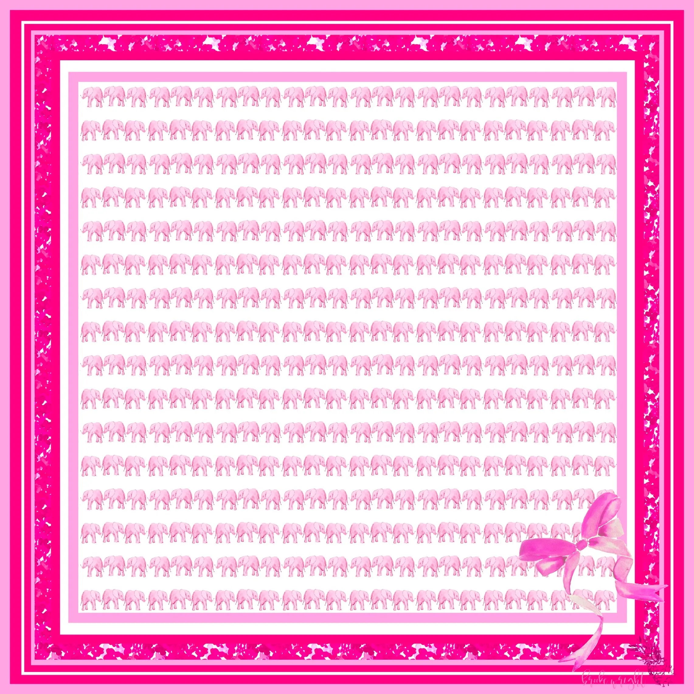 Pink Elephants Scarf