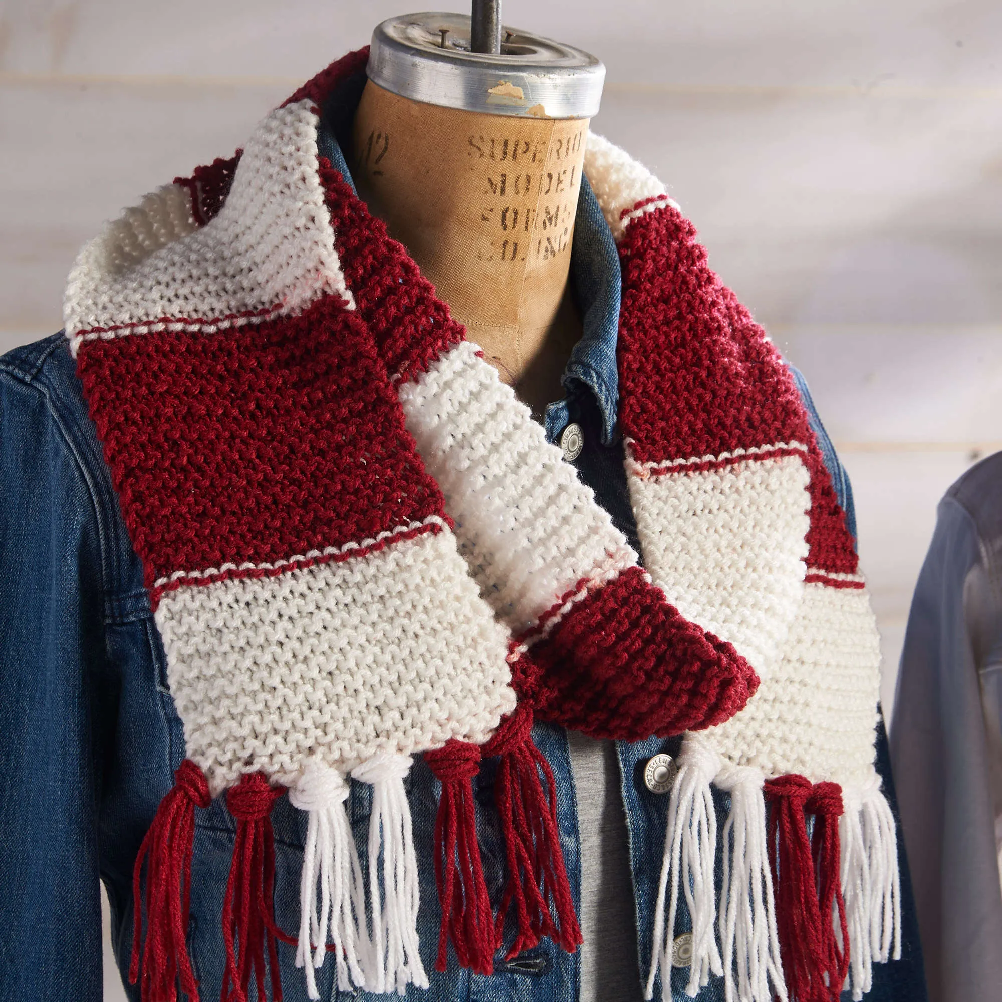 Red Heart Knit Hooray Team Scarf
