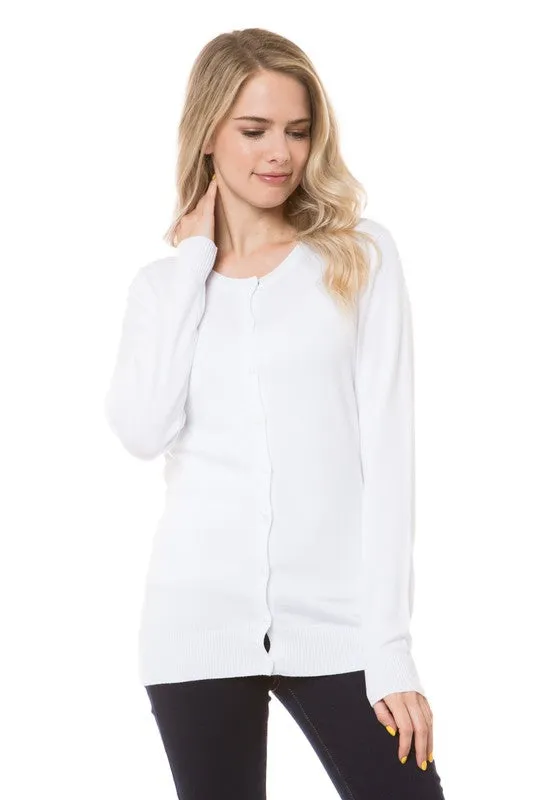 Round Neck All Season Button Cardigan