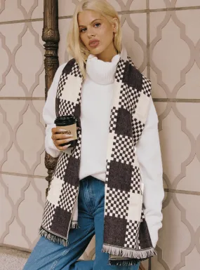 Ruthie Check Scarf Brown / White