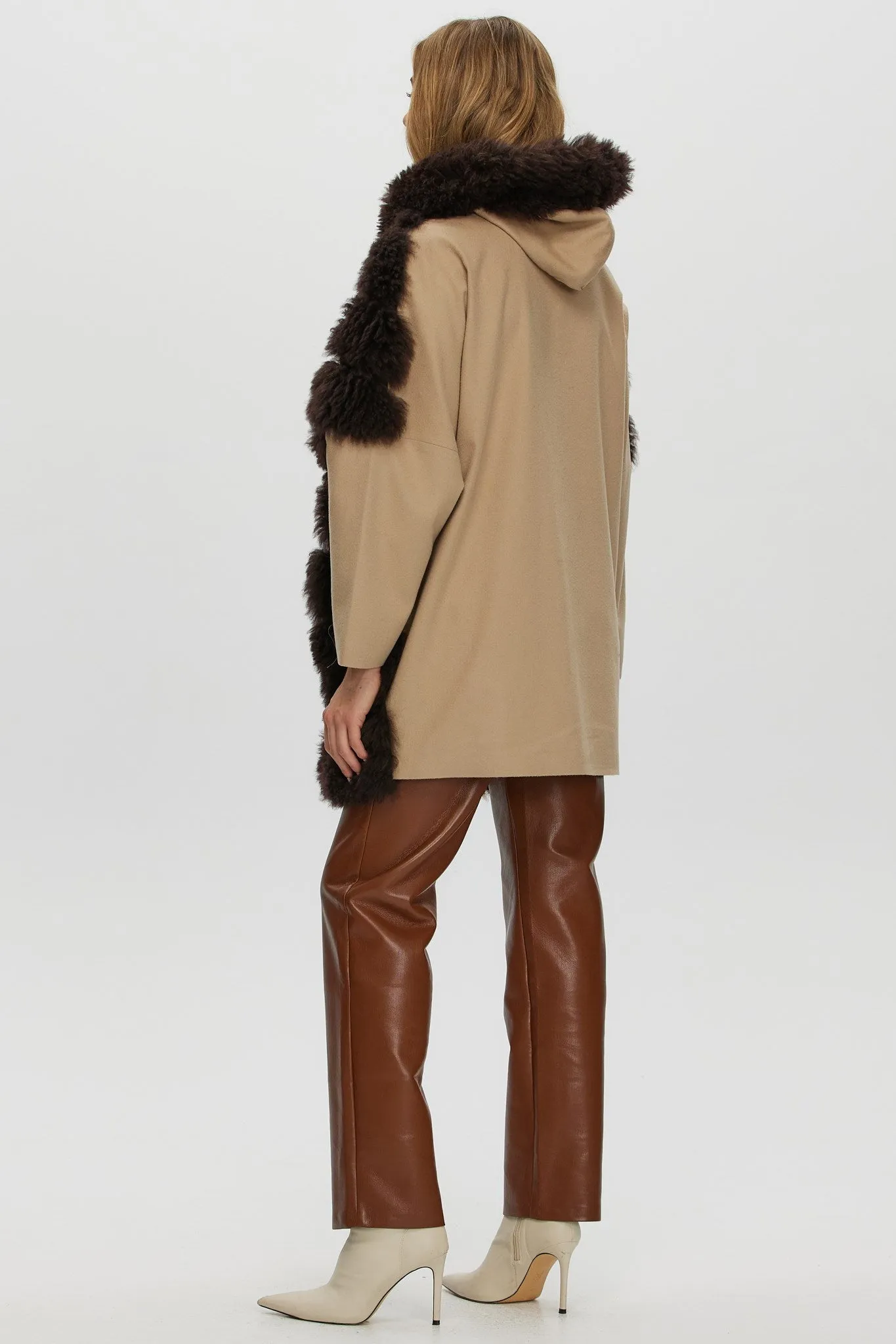 Select Cashmere Goat Diagonal Parka with Loro Piana Cashmere Sleeves and Back