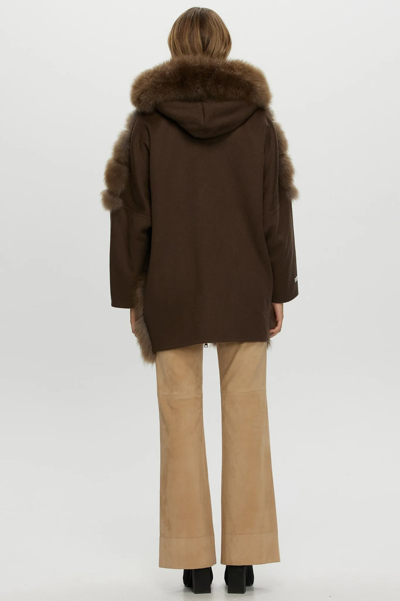 Select Cashmere Goat Diagonal Parka with Loro Piana Cashmere Sleeves and Back