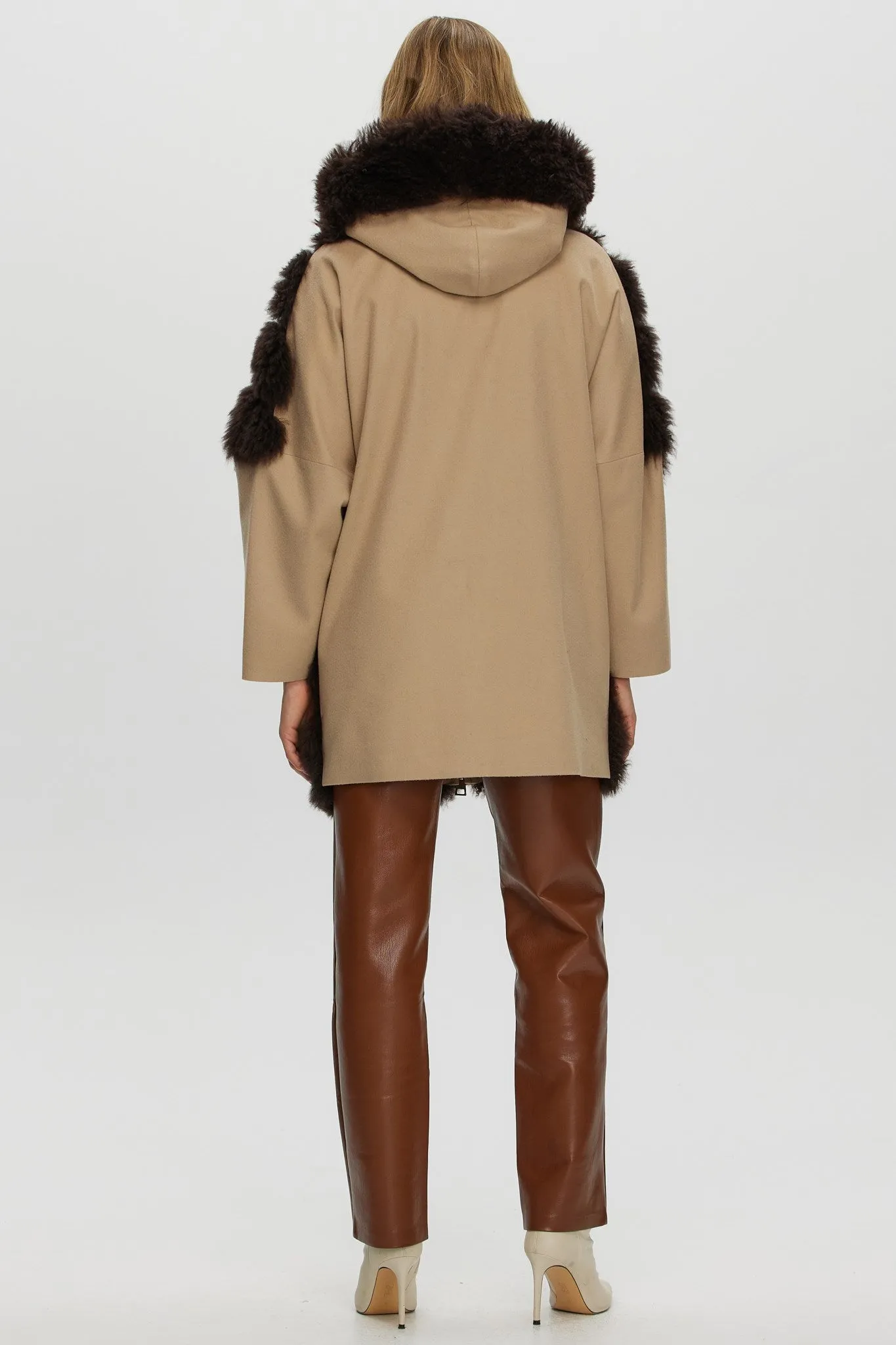 Select Cashmere Goat Diagonal Parka with Loro Piana Cashmere Sleeves and Back
