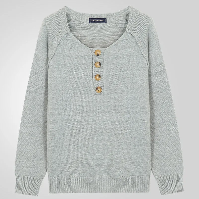 Solid Color Long Sleeve Base Lightweight Sweater for Men