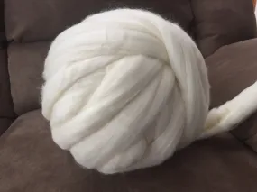 Super Chunky 100% Merino Wool Yarn, Pearl White