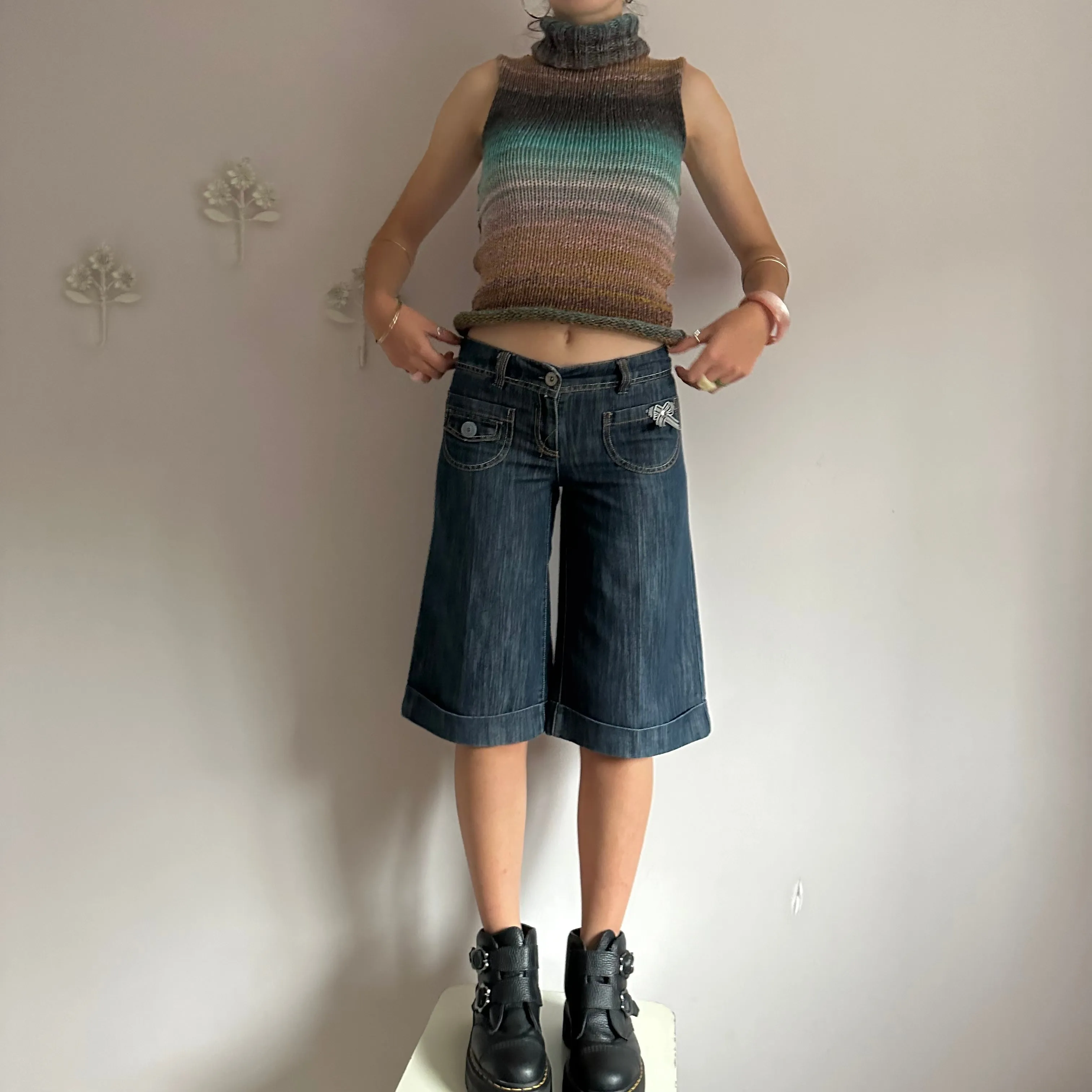The Alba Vest - striped ombré turtleneck knit vest