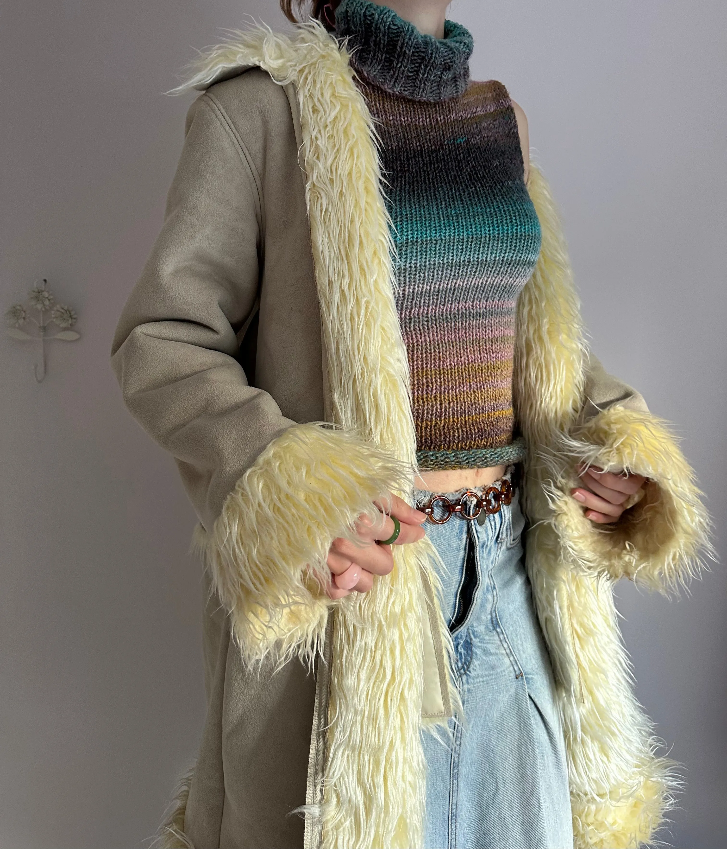 The Alba Vest - striped ombré turtleneck knit vest