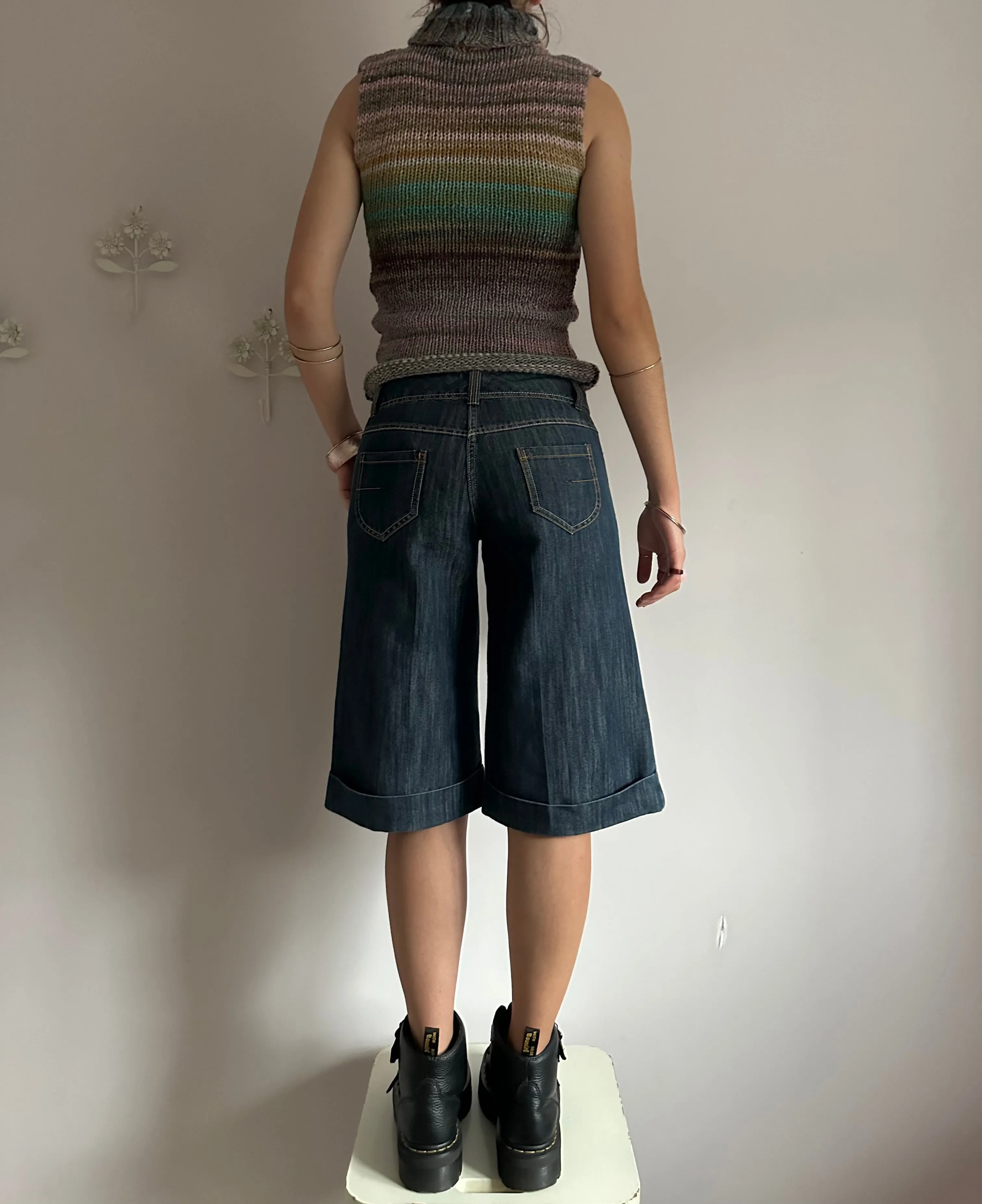 The Alba Vest - striped ombré turtleneck knit vest