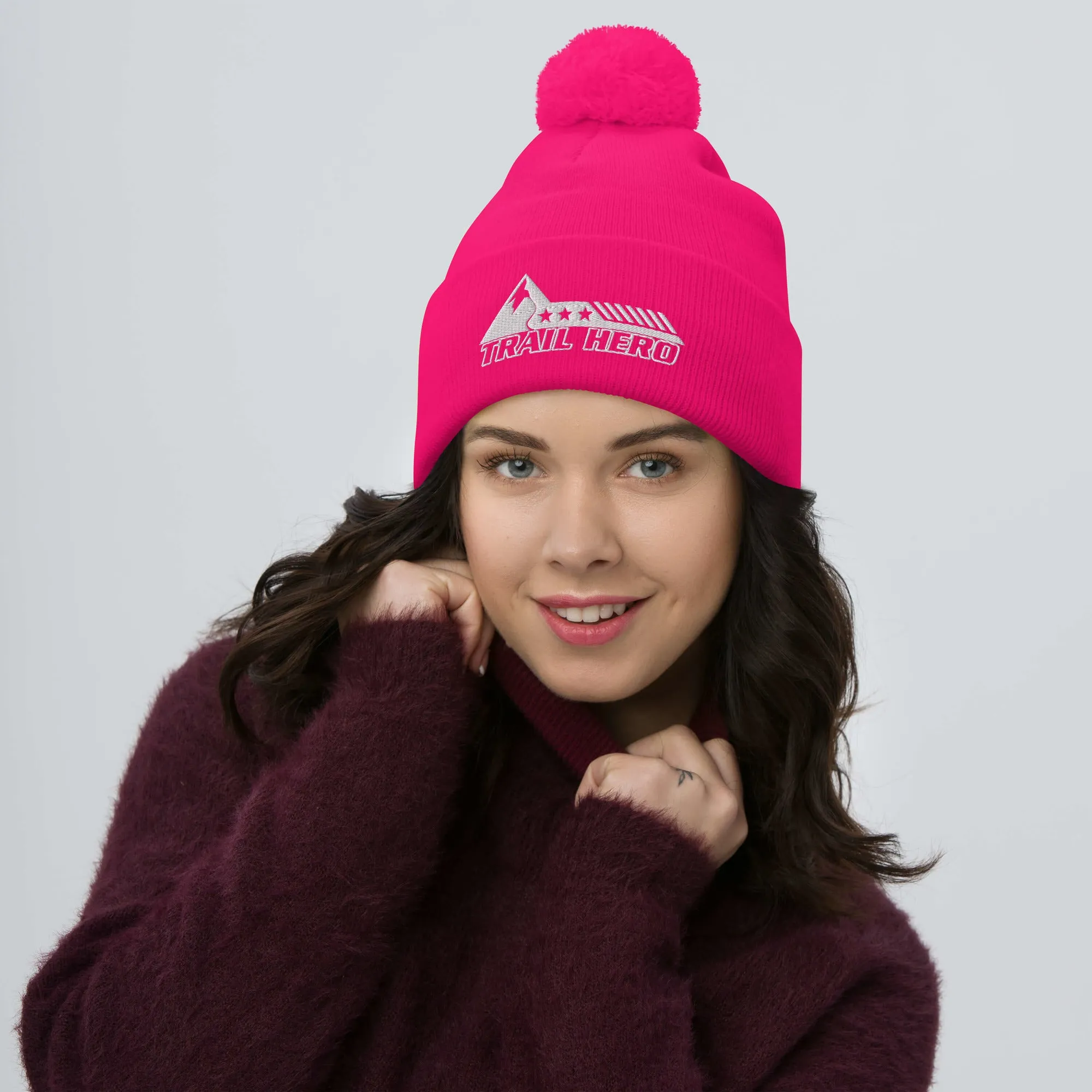 Trail Hero - Hat - Girls Pom Beanie - New Logo - 100% acrylic - 10 Colors