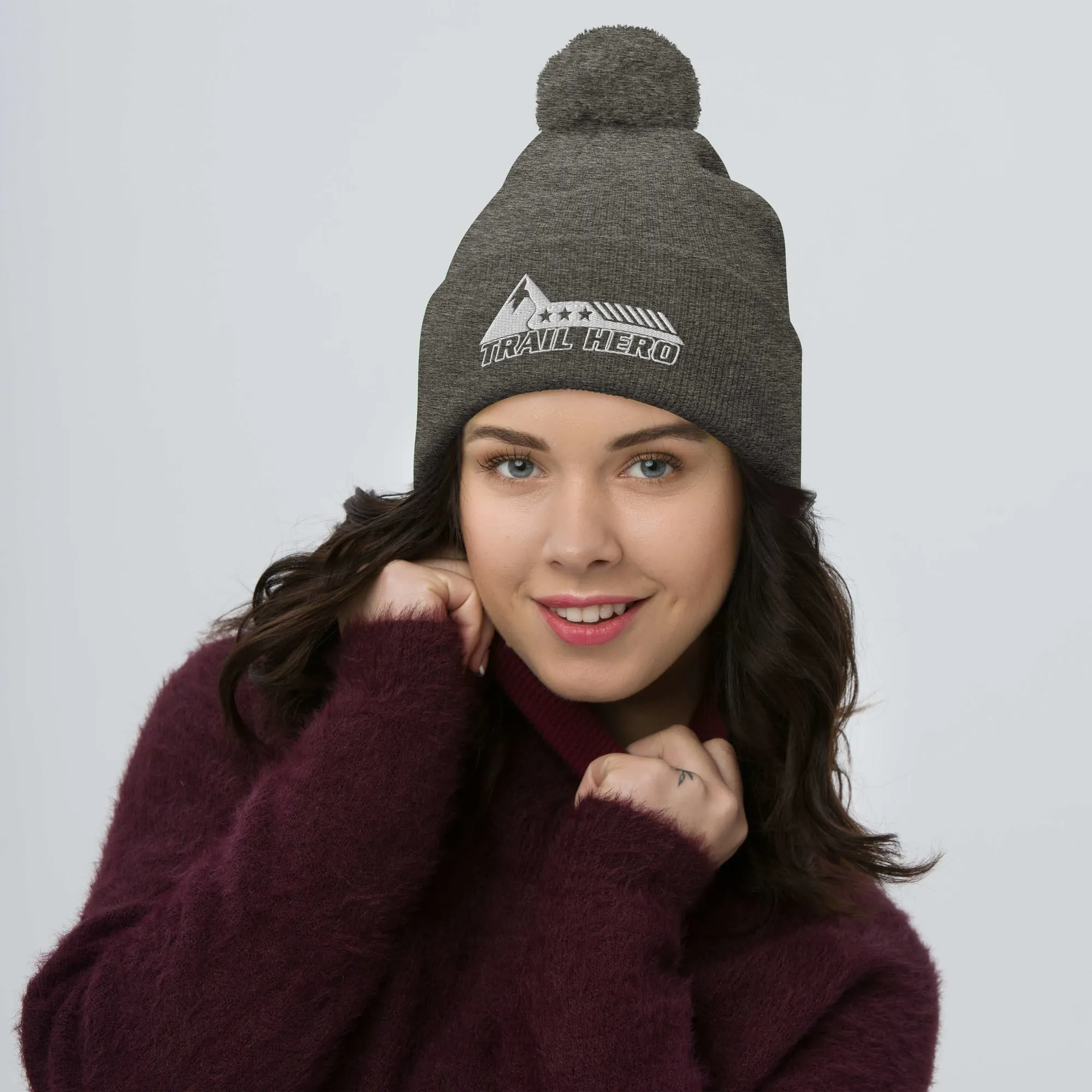 Trail Hero - Hat - Girls Pom Beanie - New Logo - 100% acrylic - 10 Colors