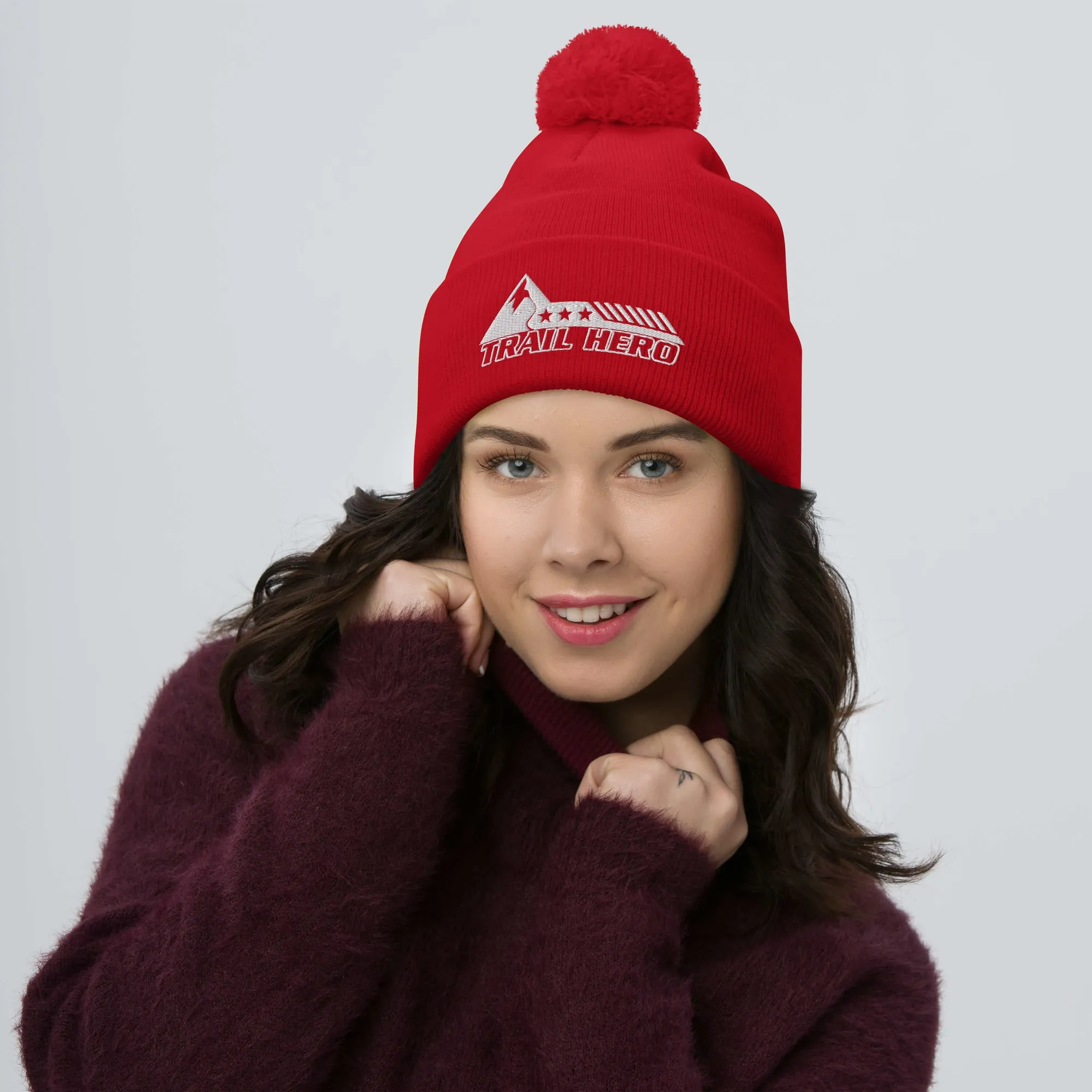 Trail Hero - Hat - Girls Pom Beanie - New Logo - 100% acrylic - 10 Colors