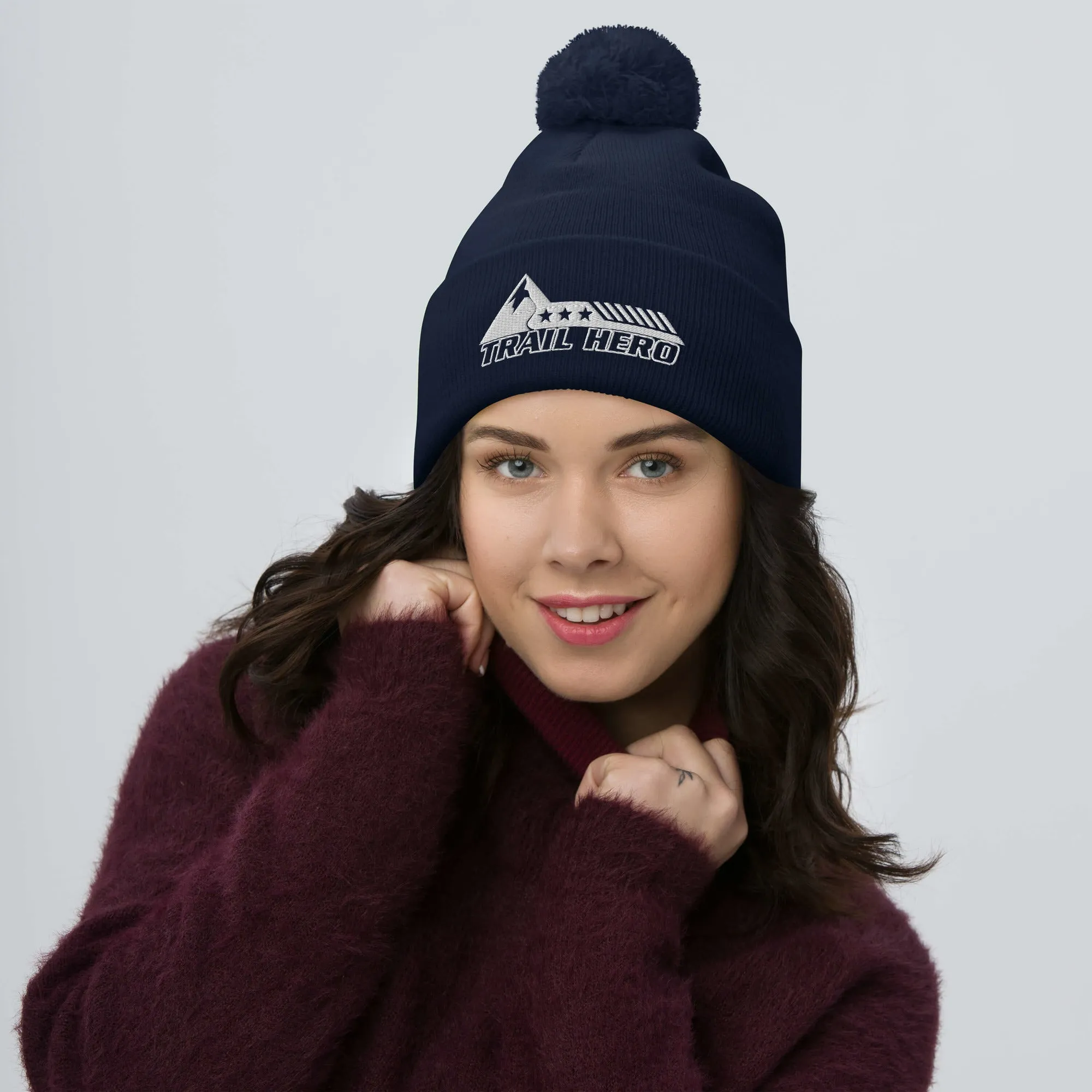 Trail Hero - Hat - Girls Pom Beanie - New Logo - 100% acrylic - 10 Colors