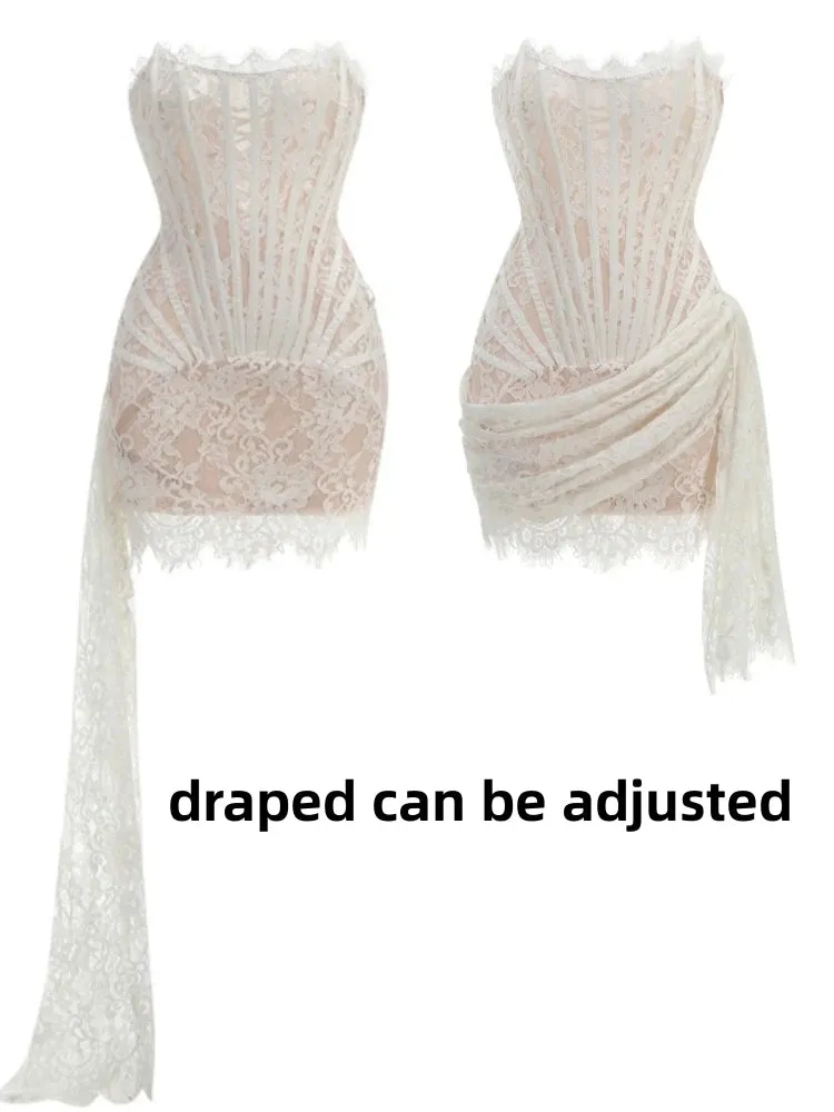 Trendy Strapless Corset Mini Lace-up Party Dress