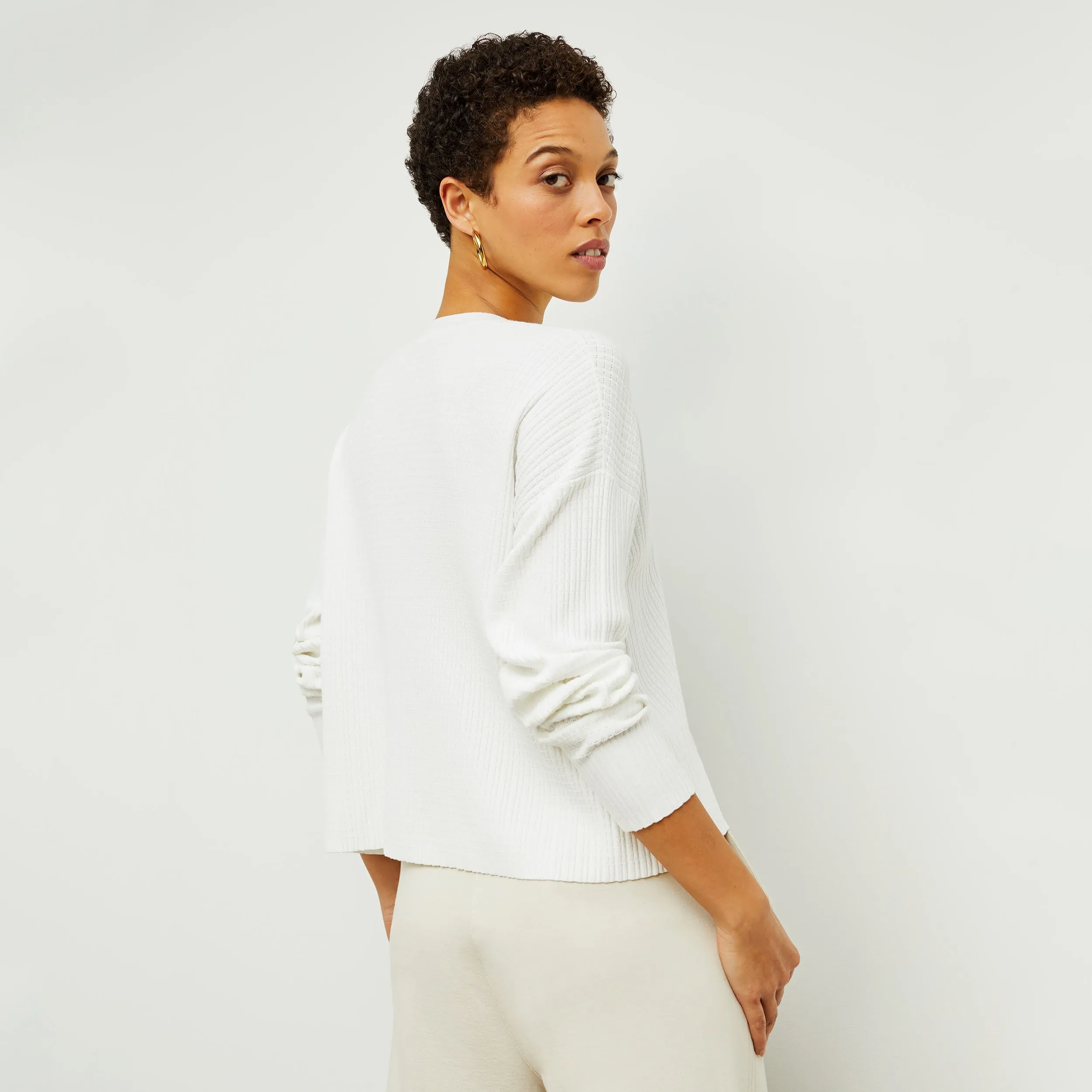 Tyler Pullover - Geo Micro Knit :: Ivory