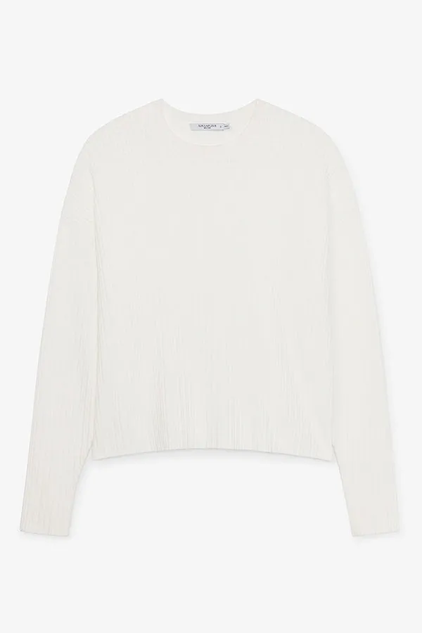 Tyler Pullover - Geo Micro Knit :: Ivory