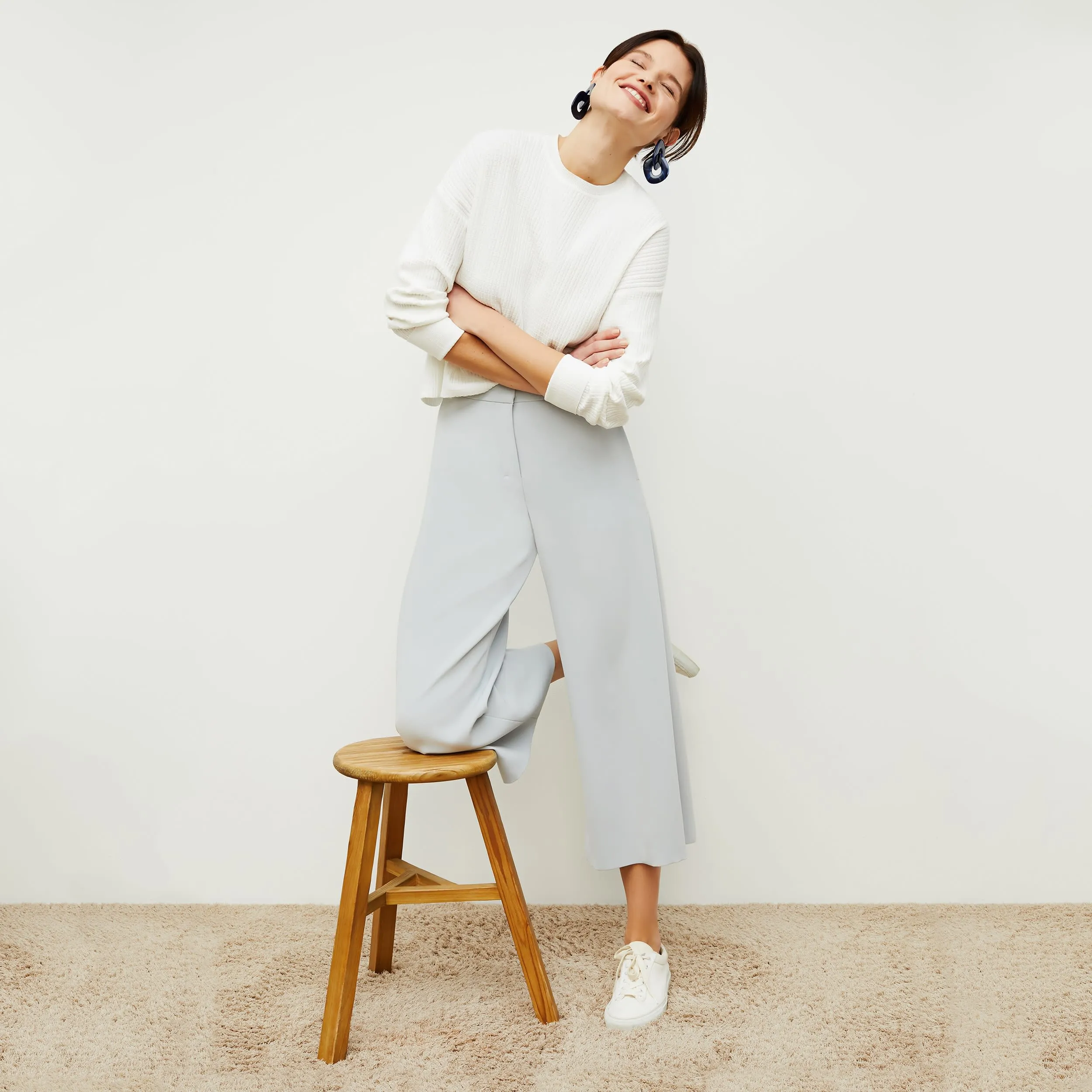 Tyler Pullover - Geo Micro Knit :: Ivory