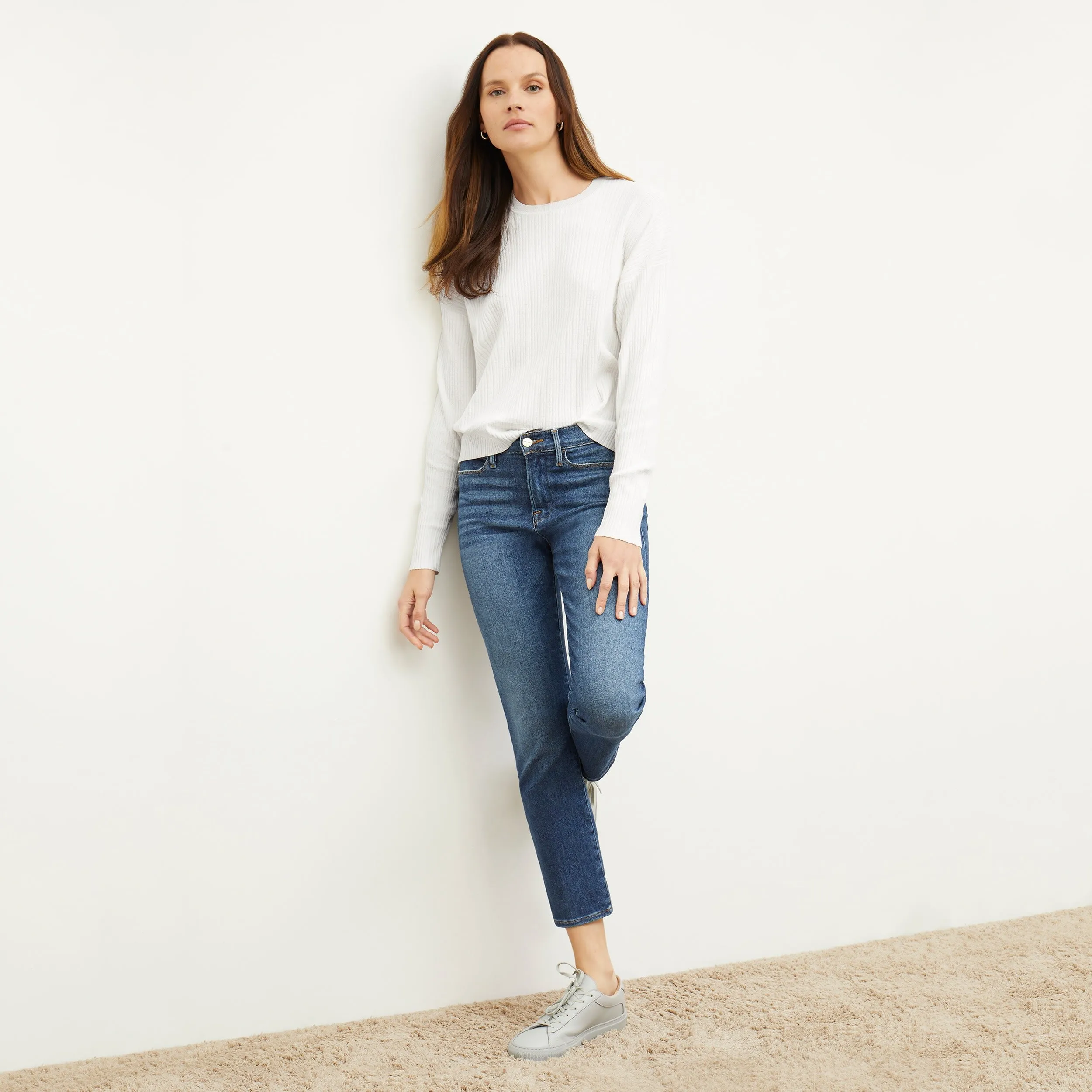 Tyler Pullover - Geo Micro Knit :: Ivory