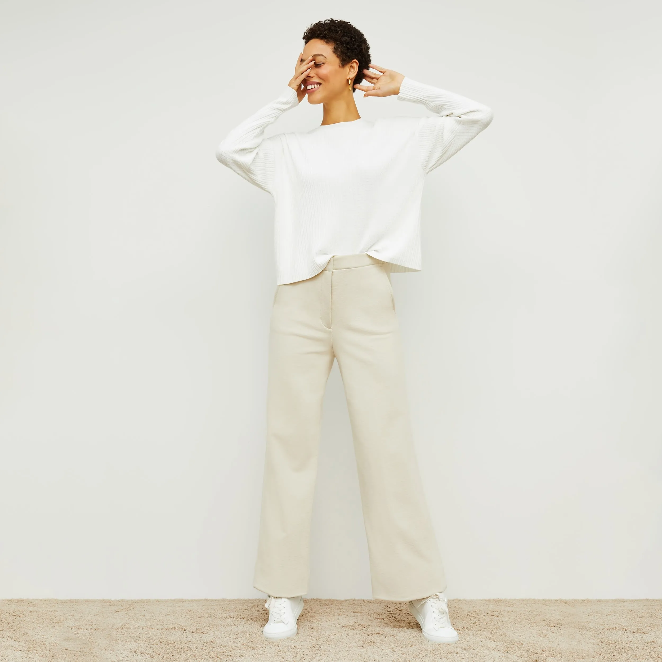 Tyler Pullover - Geo Micro Knit :: Ivory
