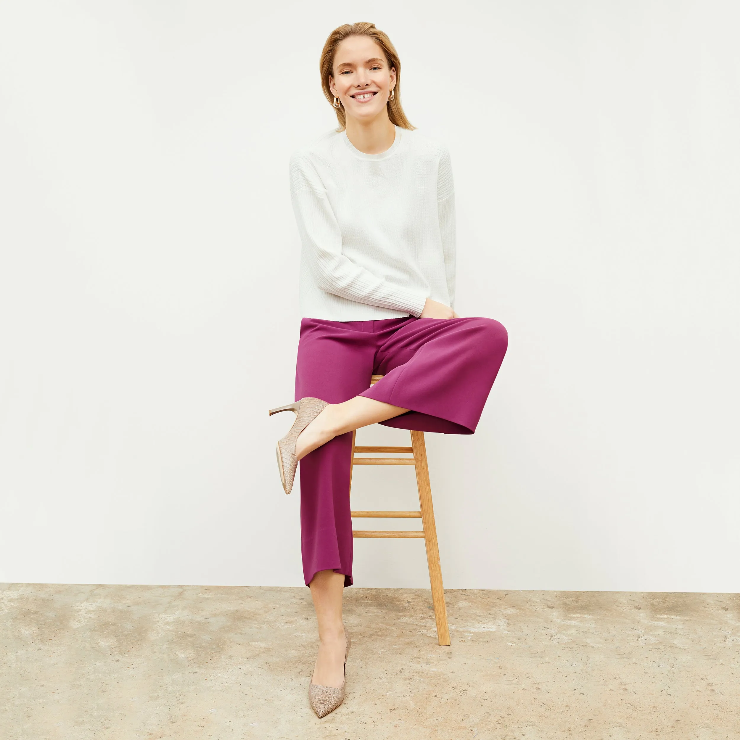 Tyler Pullover - Geo Micro Knit :: Ivory