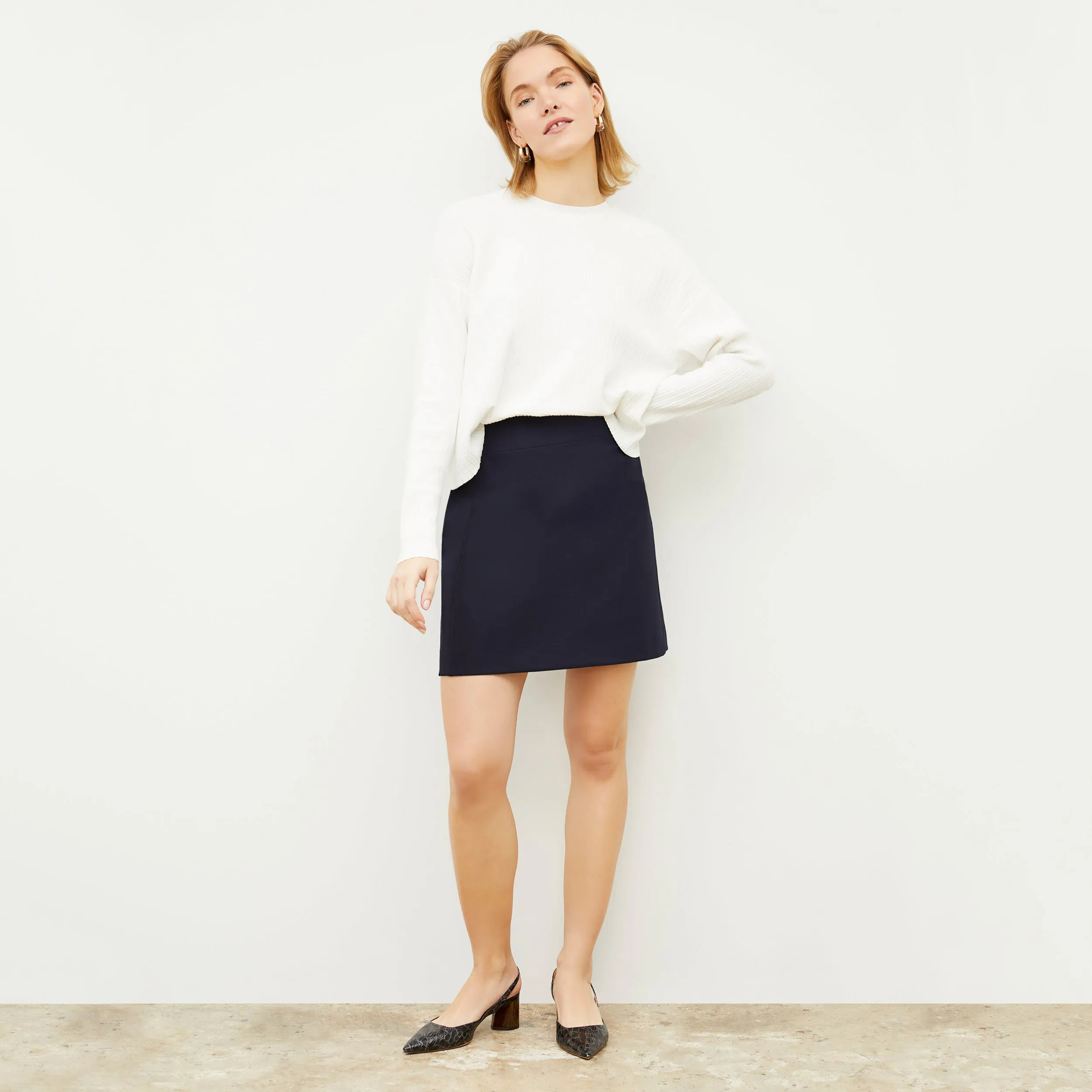 Tyler Pullover - Geo Micro Knit :: Ivory