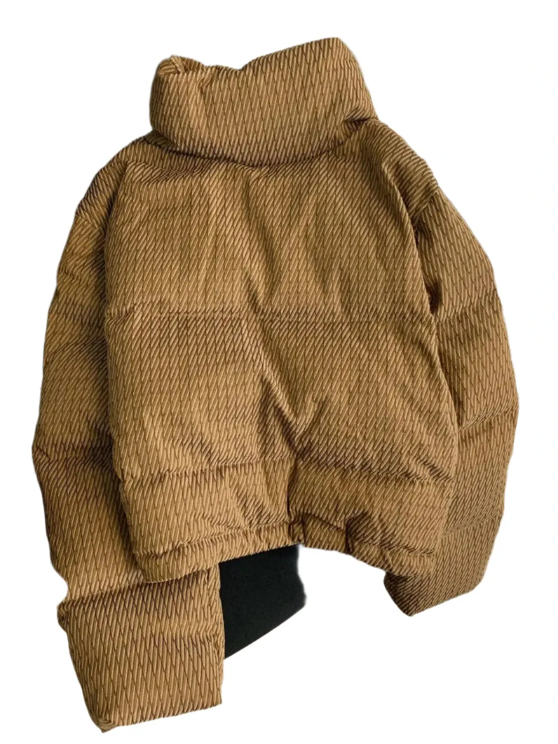 Women’s Winter Cotton Padded Parka – Casual Loose-Fit Thick Khaki Jacket with Pockets, Zipper Closure Long Sleeve Puffy Coat
